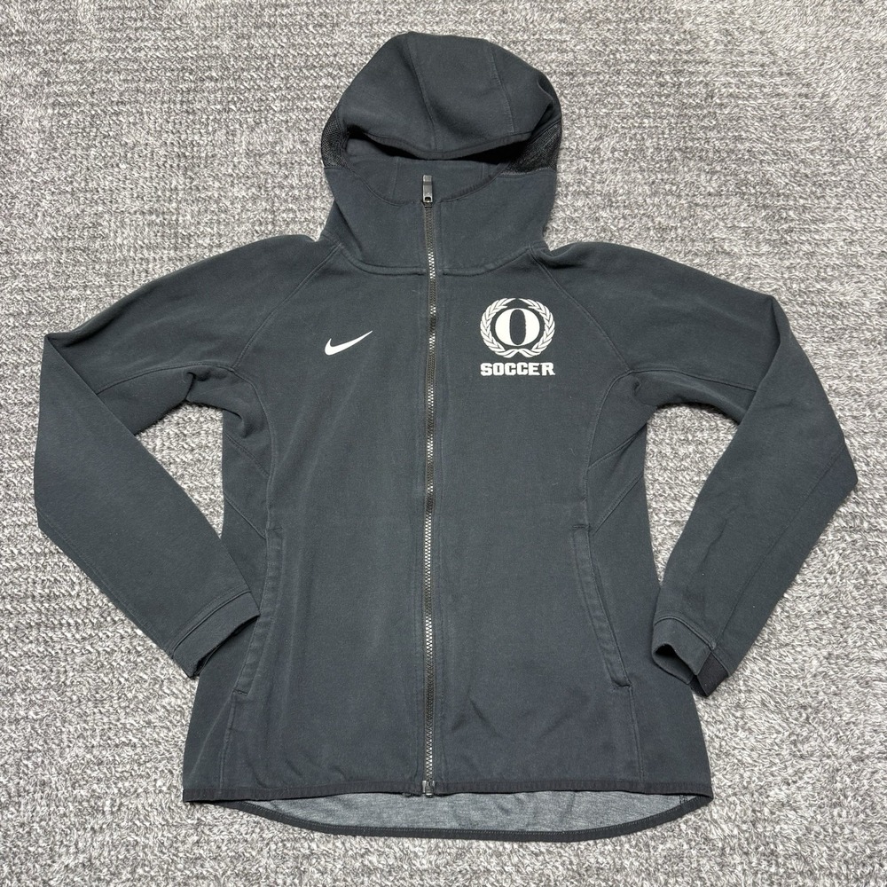 Women's Nike Dri-Fit Oregon Ducks Soccer Black Full Zip Warm Up Jacket‎ M